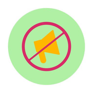 Sessizleştirilmiş simge vektör çizimi