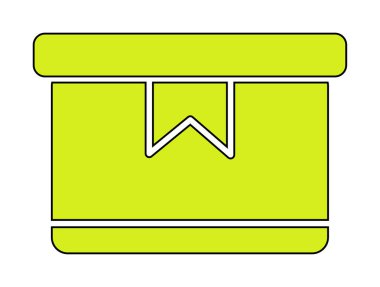 Teslimat kutusu simgesi, vektör illüstrasyonu basit tasarım