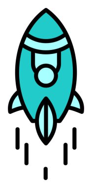 Roket simgesi basit tasarım. vektör illüstrasyonu