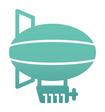 zeplin simgesi, beyaz arkaplanda izole edilmiş düz stil zeplin