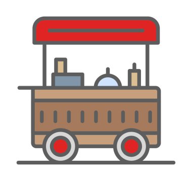 Yemek arabası simgesinin vektör illüstrasyonu 