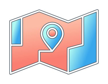 GPS konum vektörü simgesine sahip harita