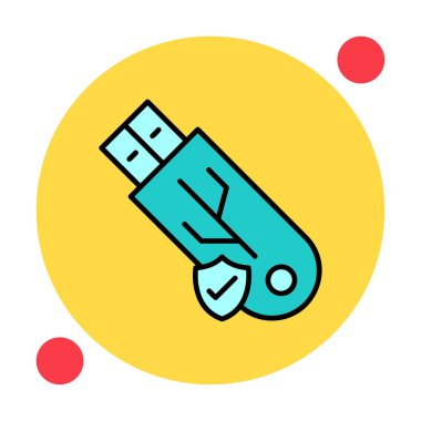 usb güvenli web için basit simge.