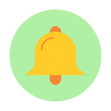 Basit Bildirim Zili simgesi, vektör illüstrasyonu