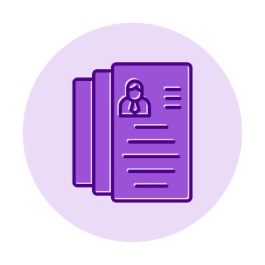 CV belgesi. Web simgesi basit illüstrasyon