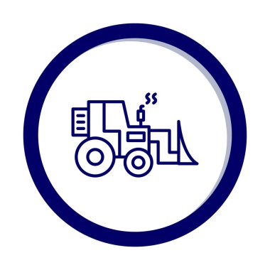 Buldozer simgesi vektör logosu illüstrasyonu