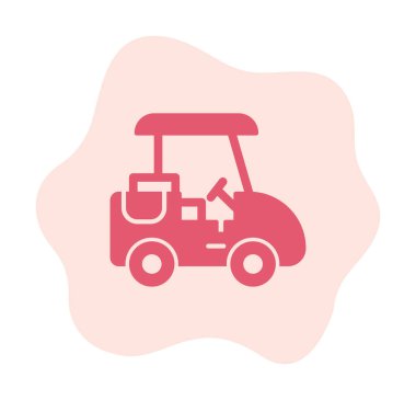 Golf Caddy simgesi, vektör illüstrasyonu