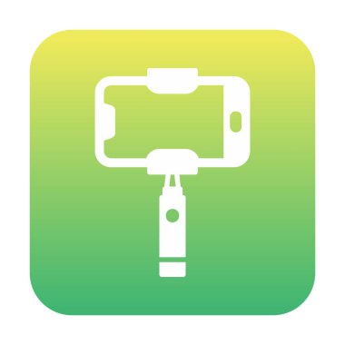 Akıllı telefon web simgesi, vektör illüstrasyonlu selfie çubuğu 