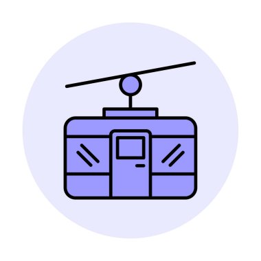 Basit Kablo Araba simgesi, vektör illüstrasyonu