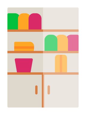 Dolap simgesi, vektör illüstrasyonu basit tasarım