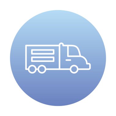 Web ve mobil uygulama tasarımınız için kamyon simgesi vektörü, dağıtım kamyonu logosu konsepti