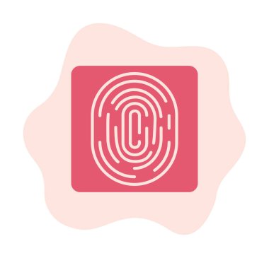 Parmak izi web simgesi vektör illüstrasyonu