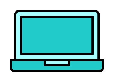 dizüstü bilgisayar simgesi, vektör illüstrasyonu basit tasarım 