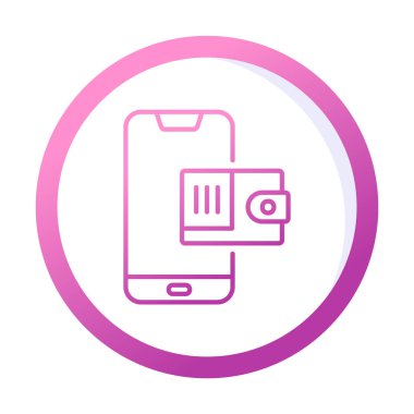 m-cüzdan vektör çizim tasarım ile Smartphone aygıtı