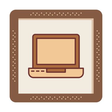 dizüstü bilgisayar simgesi, vektör illüstrasyonu basit tasarım 