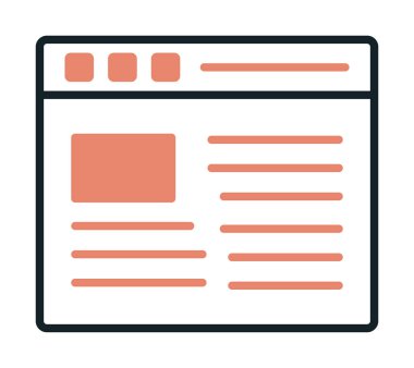 Web sayfası simgesi, vektör illüstrasyonu basit tasarım