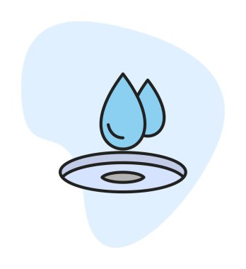 su damlası ağ simgesi, vektör illüstrasyonu 