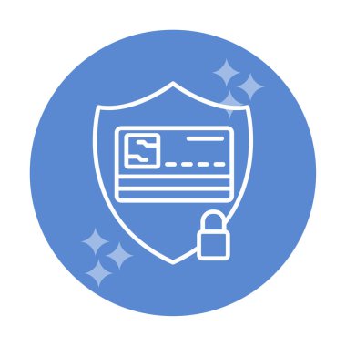 kart güvenliği simgesi, vektör illüstrasyonu