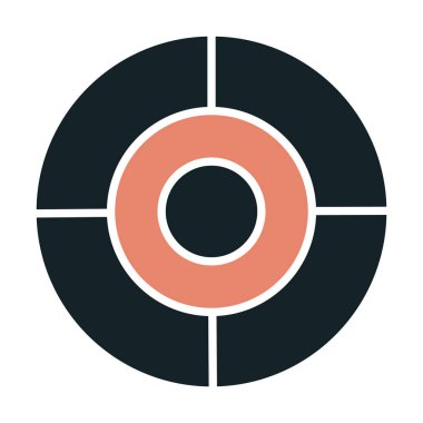 Basit hedef simgesi, hedef, vektör illüstrasyonu