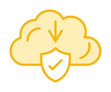 Basit Bulut İndirme simgesi, vektör illüstrasyonu