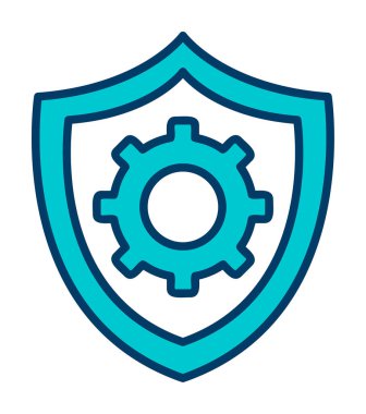 Güvenlik kalkanı simgesi koruma konsepti, vektör illüstrasyonu