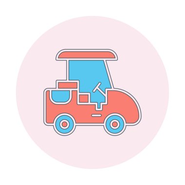 Golf Caddy simgesi, vektör illüstrasyonu