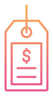 Basit fiyat etiketi simgesi, vektör çizim