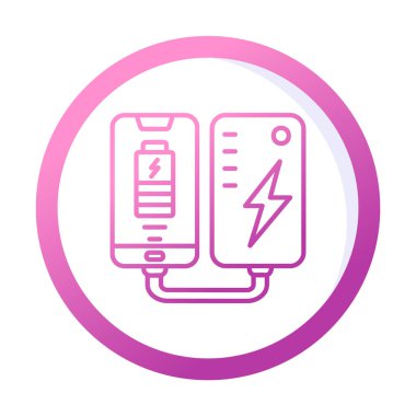 pil simgesi. renk çizgisi çizimi 