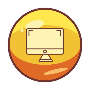 bilgisayar izleme simgesi, vektör illüstrasyonu basit tasarım