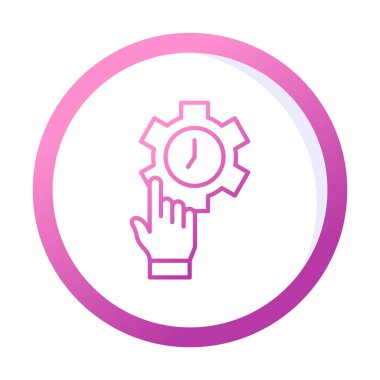 vites şekilli saat, Zaman Yönetimi konsepti, vektör illüstrasyonu 