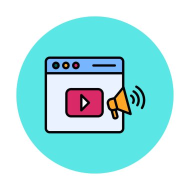 video pazarlama simgesi vektör illüstrasyonu