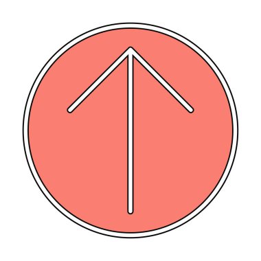 Yukarı ok simgesi, vektör illüstrasyonu, arayüz için düz tasarım 