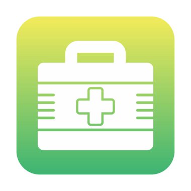 İlk yardım çantası simgesi. Acil durumlar için tıbbi ekipman