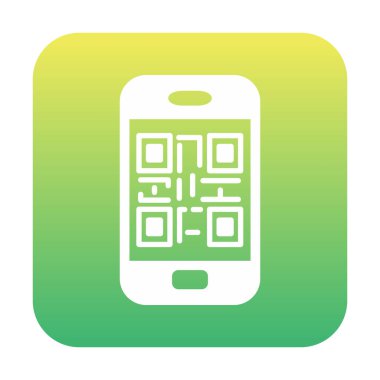 Akıllı telefon ekranındaki qr kodu beyaz arkaplanda izole edilmiş