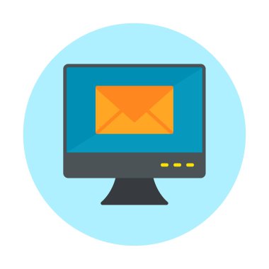 Basit e- posta simgesi, vektör illüstrasyonu