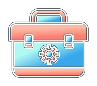 Araç takımı, araç kutusu düz simgesi, vektör illüstrasyonu