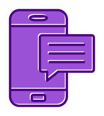 Basit sohbet simgesi, konuşma balonu, vektör illüstrasyonu