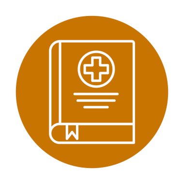tıp kitabı web simgesi, vektör illüstrasyonu