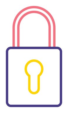 kilit simgesi web basit illüstrasyon