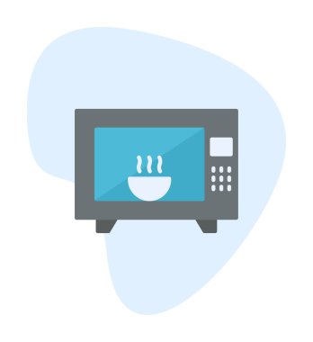 mikrodalga fırın ağı basit simge illüstrasyonu