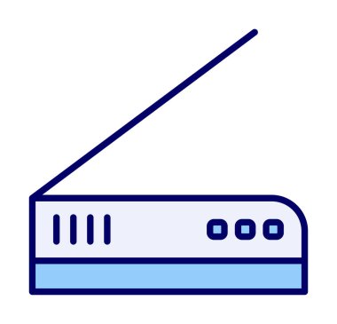 modern düz tarayıcı ekipman simgesi vektör çizimi