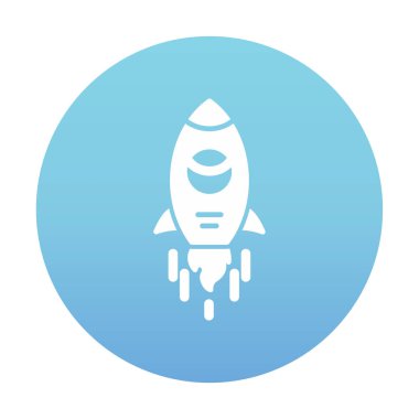 Basit uzay gemisi simgesi, vektör illüstrasyonu