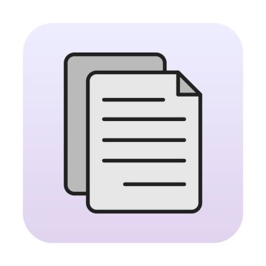 belge düz simgesi, vektör illüstrasyonu 