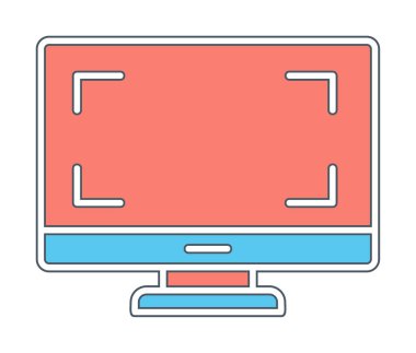 bilgisayar izleme simgesi, vektör illüstrasyonu basit tasarım