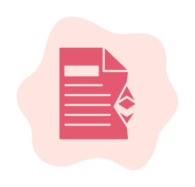 Ethereum Kağıt Belgesi Simgesi, Vektör Tasarım İllüstrasyonu