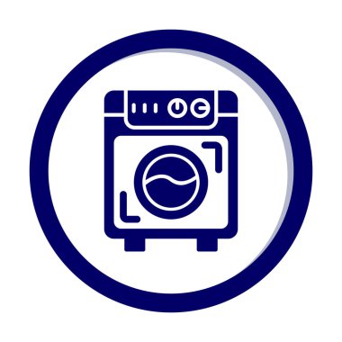 çamaşır makinesi simgesi. Kıyafetler için çamaşır makinesi vektör simgesi çizimi.                                        