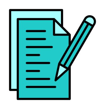 Not ve kalem vektör çizimi