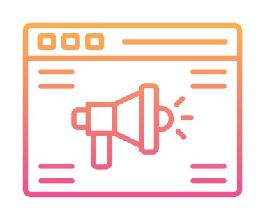 Çevrimiçi Reklam simgesi, vektör illüstrasyonu        