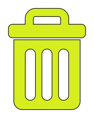 Çöp kutusu web simgesi, vektör illüstrasyonu