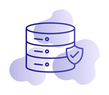 veritabanı simgesi modayı izole etti. veri depolama renk çizgisi vektörü simgesi                                                           